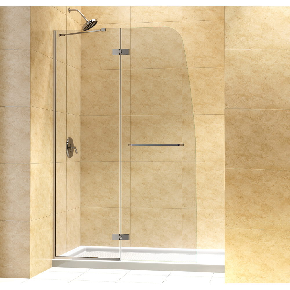 Bath Authority DreamLine Aqua Ultra Frameless Hinged Shower Door and SlimLine Single Threshold Shower Base (36" by 60") DL-6523
