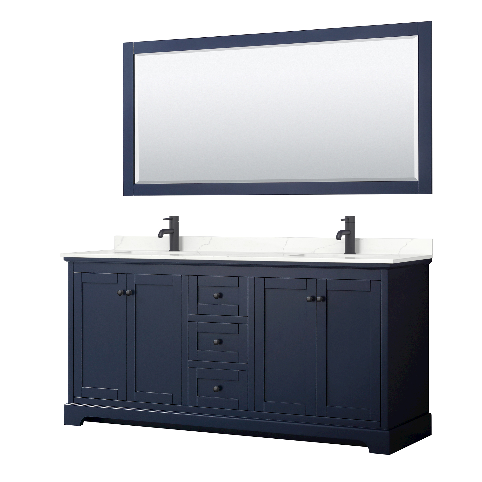 Avery 72" Double Bathroom Vanity by Wyndham Collection - Dark Blue WC-2323-72-DBL-VAN-BLU_