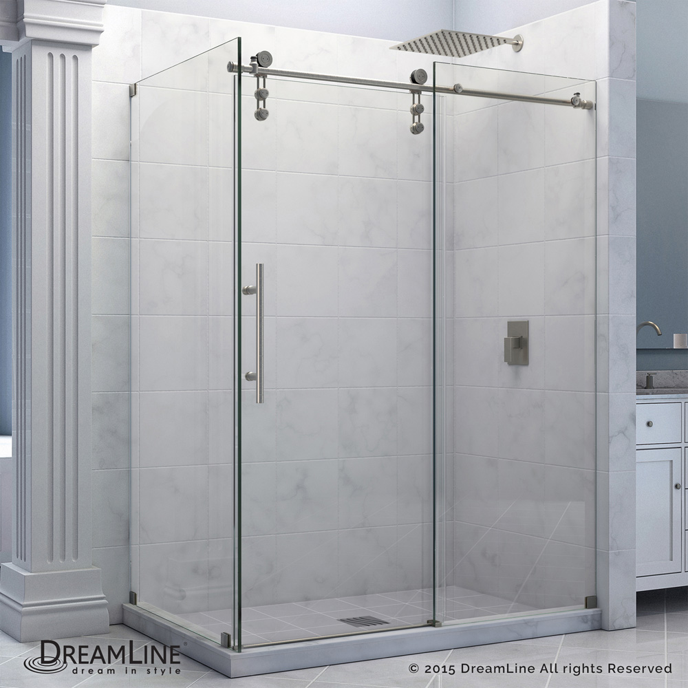 Bath Authority DreamLine Enigma-Z Fully Frameless Sliding Shower Enclosure (34-1/2" by 60-3/8") SHEN-6234600
