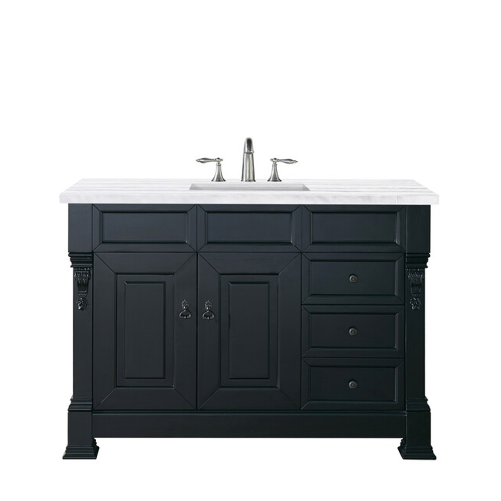 James Martin 48" Brookfield Single Vanity with drawers - Antique Black 147-114-5236