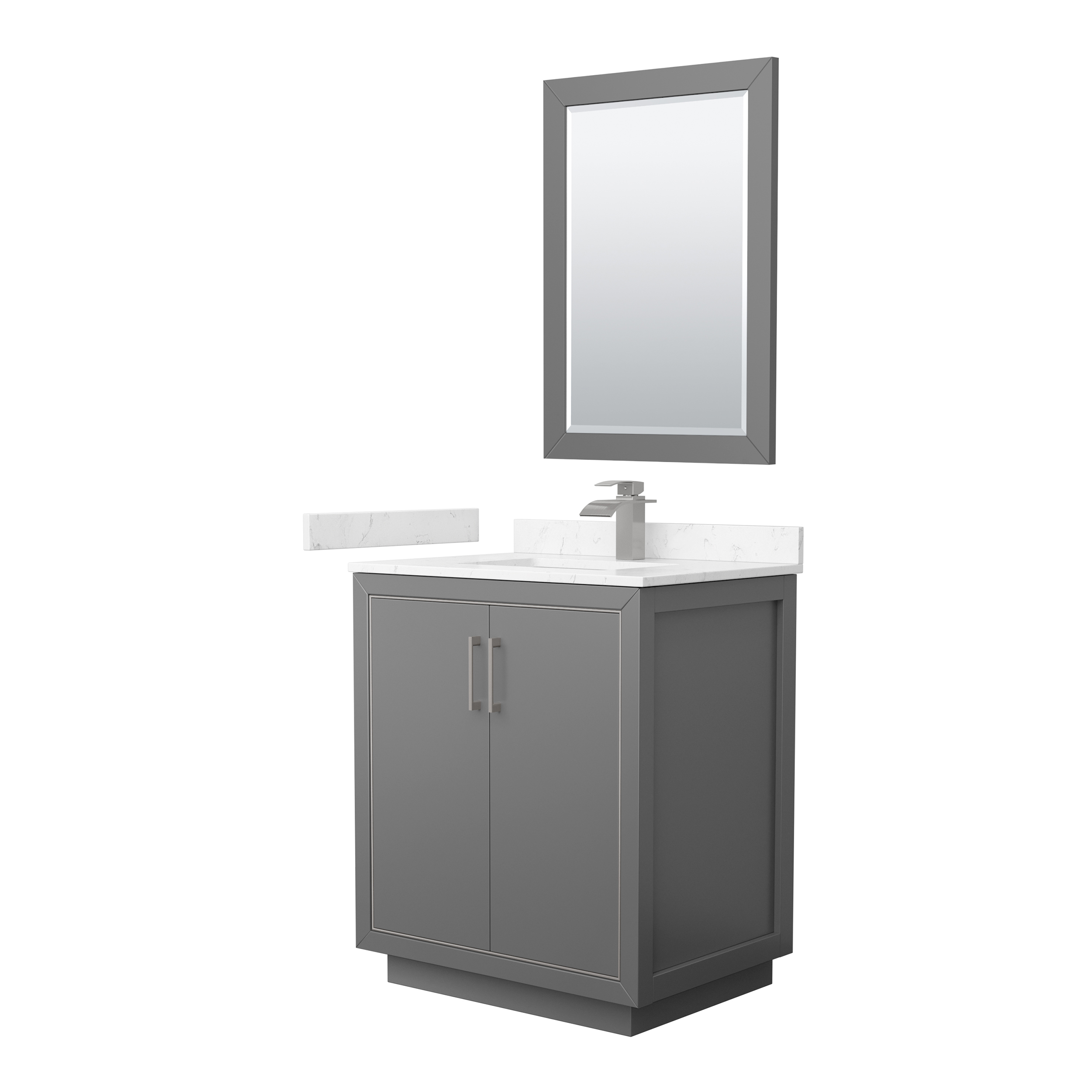 Icon 30" Single Vanity with optional Cultured Marble Counter - Dark Gray WC-1111-30-SGL-VAN-DKG-