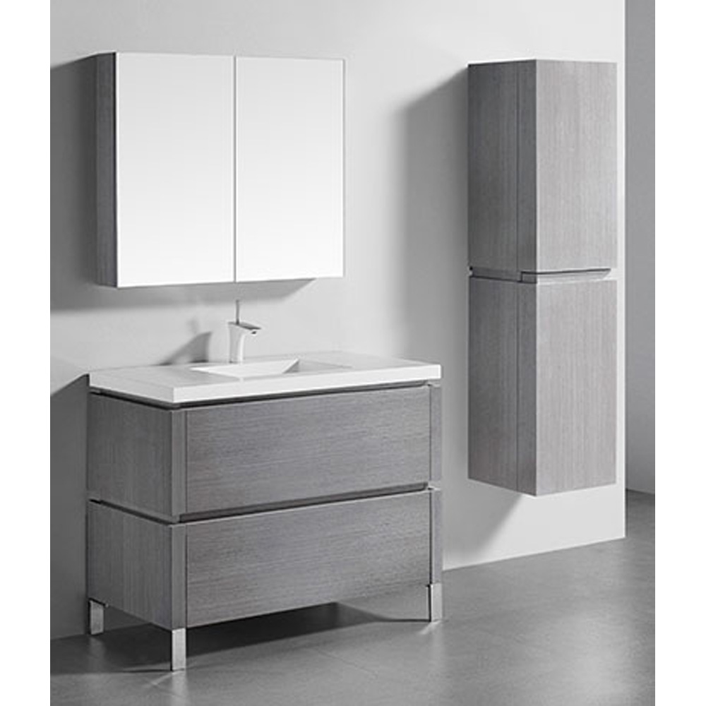 Madeli Metro 42" Bathroom Vanity for Integrated Basin - Ash Grey B600-42-001-AG
