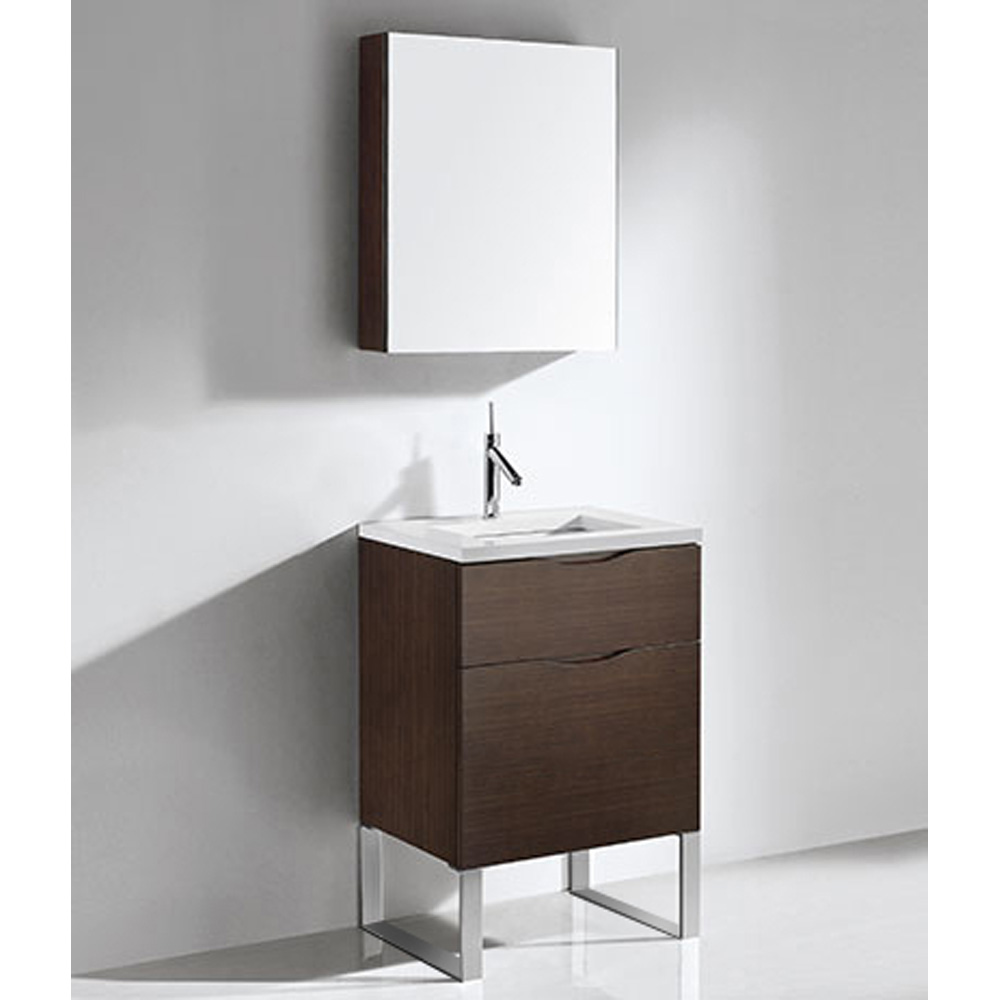 Madeli Milano 24" Bathroom Vanity for Quartzstone Top - Walnut B200-24-021-WA