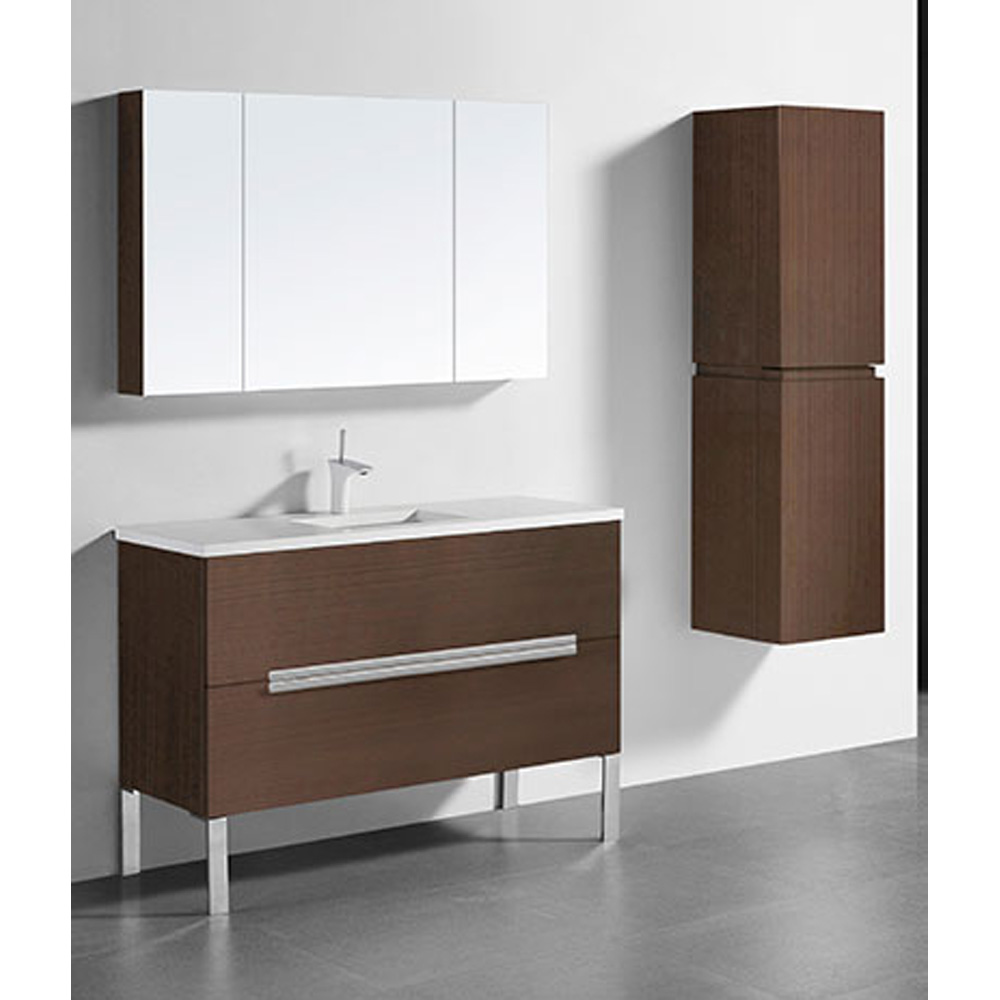 Madeli Soho 48" Single Bathroom Vanity for Quartzstone Top - Walnut B400-48C-001-WA