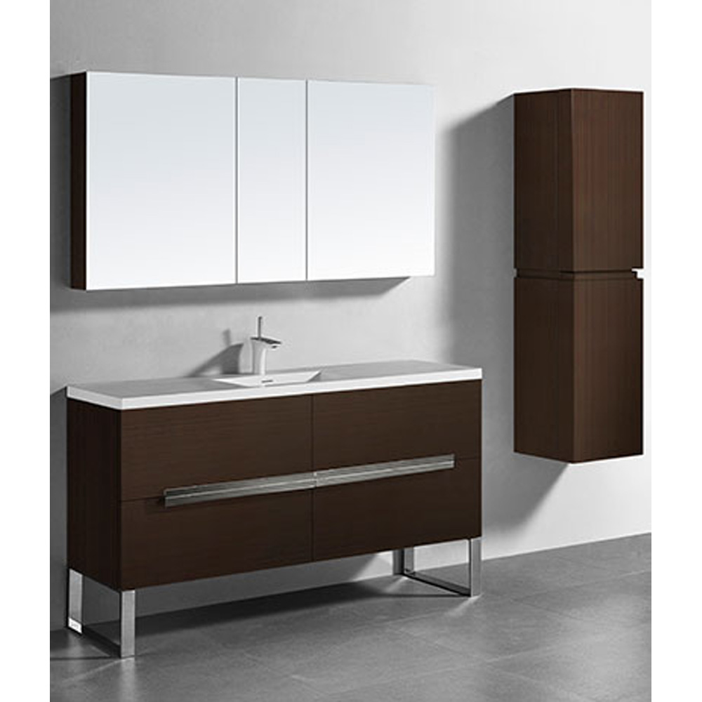 Madeli Soho 60" Single Bathroom Vanity for Integrated Basin - Walnut B400-60C-001-WA