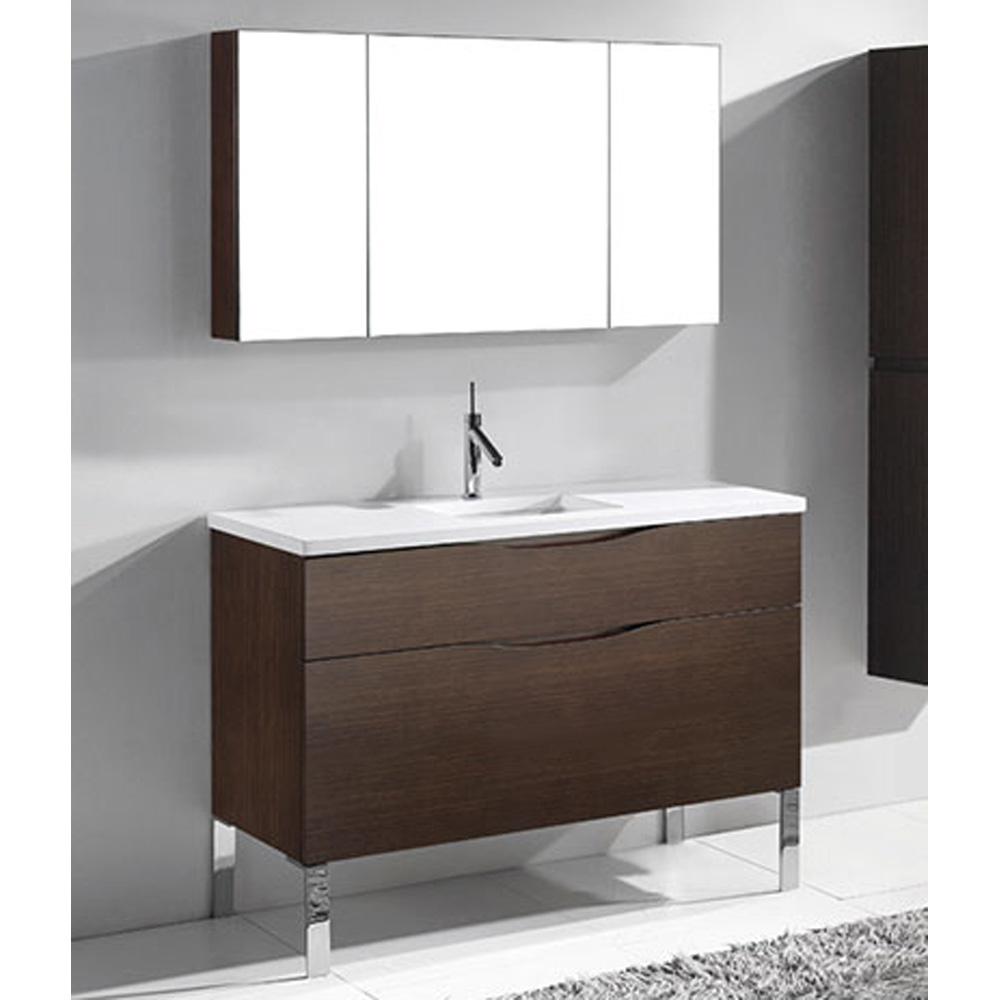 Madeli Milano 48" Bathroom Vanity for Quartzstone Top - Walnut B200-48C-021-WA