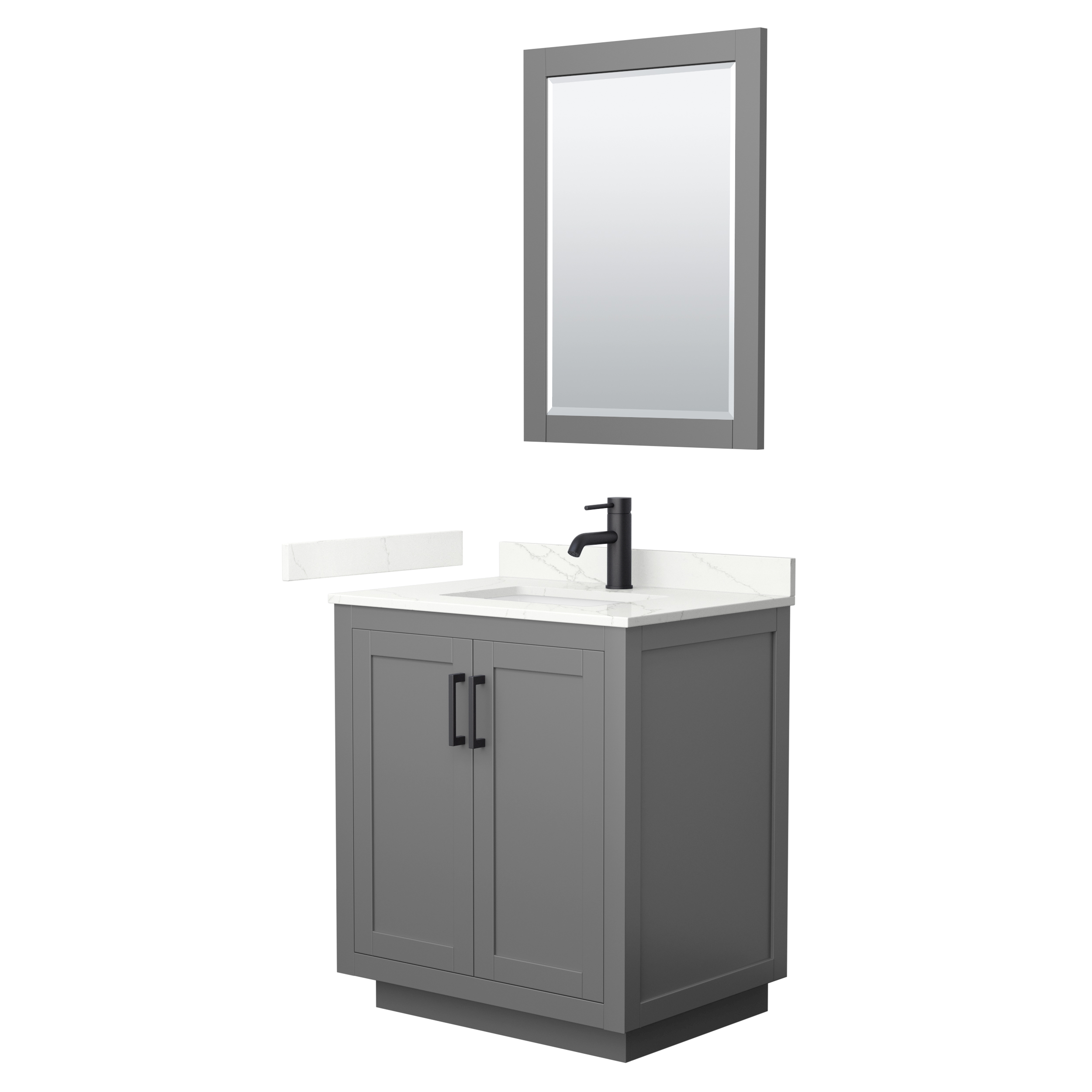 Miranda 30" Single Vanity with optional Quartz or Carrara Marble Counter - Dark Gray WC-2929-30-SGL-VAN-DKG__